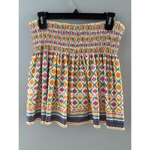 Lucky in Love Yellow Pink Green Patterned Mini Skirt